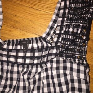 J. Crew Tops - J Crew Buffalo plaid embroidery tank J. Crew Tops - J Crew Buffalo plaid embroidery tank